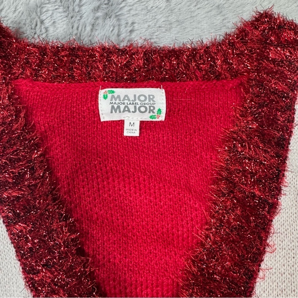 Major Label’s Womens Christmas Cardigan with Festive Snowflakes and Garland - Picture 5 of 12